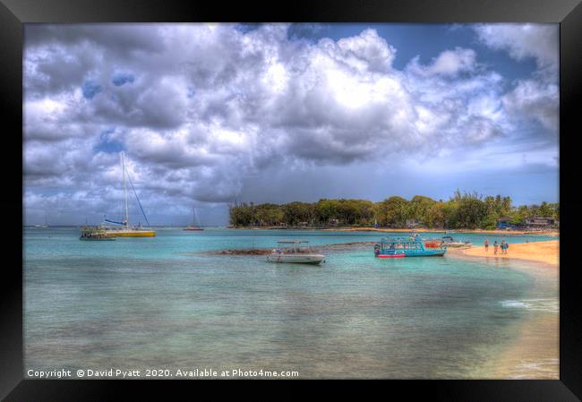 Barbados Summer Beach Framed Print by David Pyatt