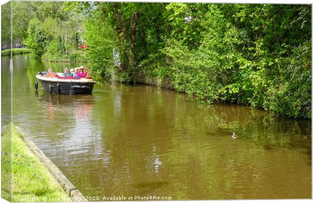 Relaxing on the Canal Canvas Print by Jane Metters