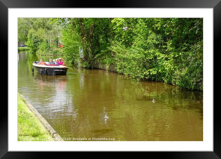 Relaxing on the Canal Framed Mounted Print by Jane Metters