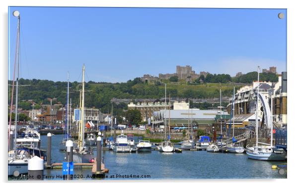 Dover castle from the marina Acrylic by Terry Hunt
