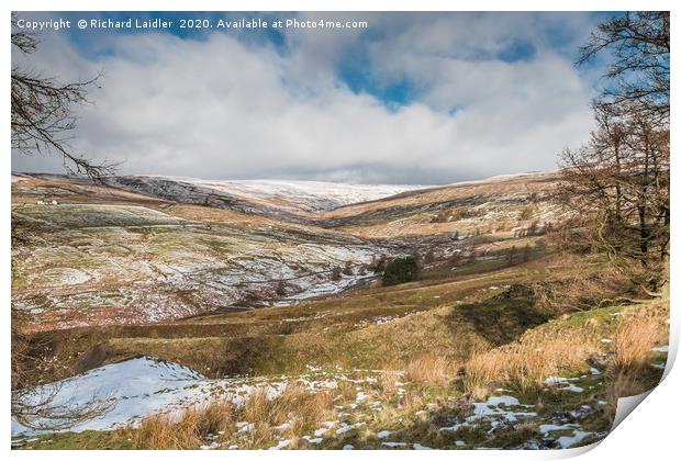 The Hudes Hope Valley in Winter (1) Print by Richard Laidler