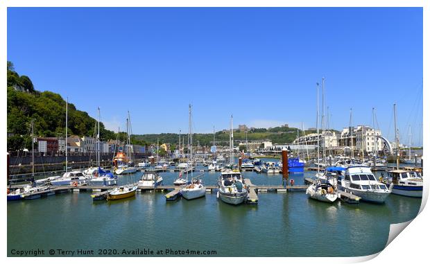Dover castle from the marina Print by Terry Hunt