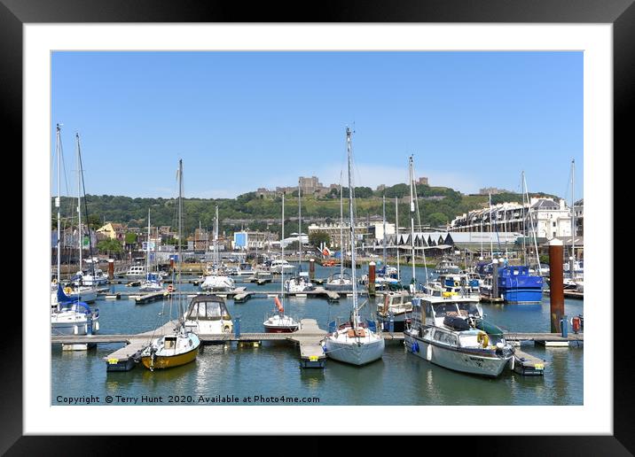 Dover castle from the marina Framed Mounted Print by Terry Hunt