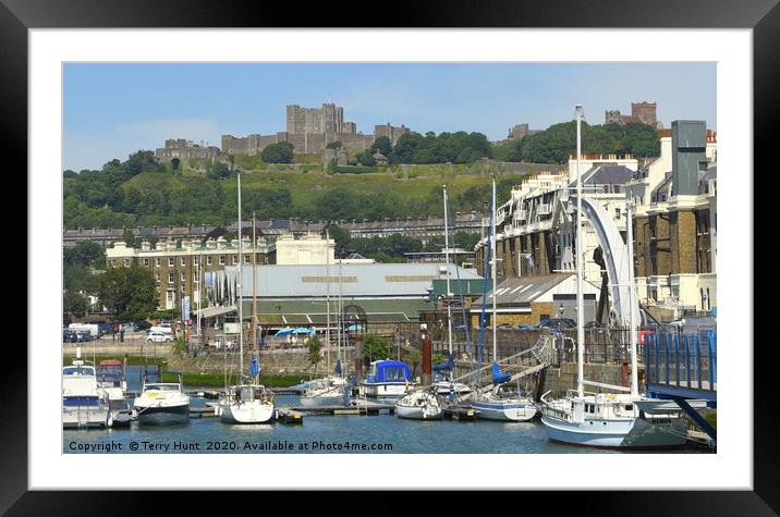 Dover castle from the marina  Framed Mounted Print by Terry Hunt