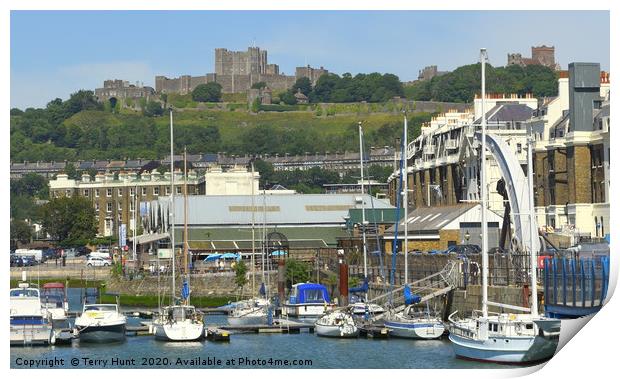 Dover castle from the marina  Print by Terry Hunt