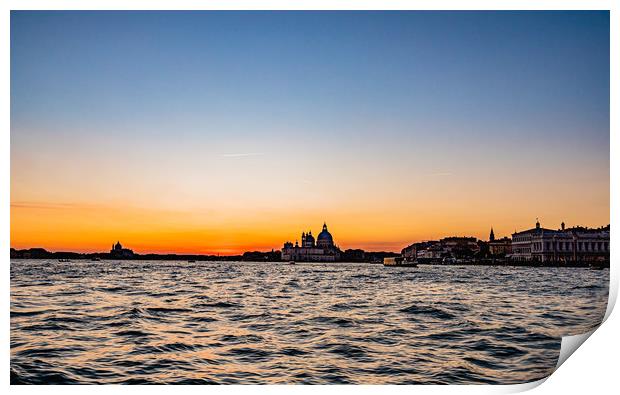 Venice sunset Print by David Martin
