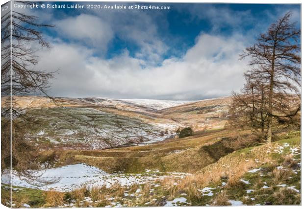 The Hudes Hope Valley in Winter Panorama Canvas Print by Richard Laidler