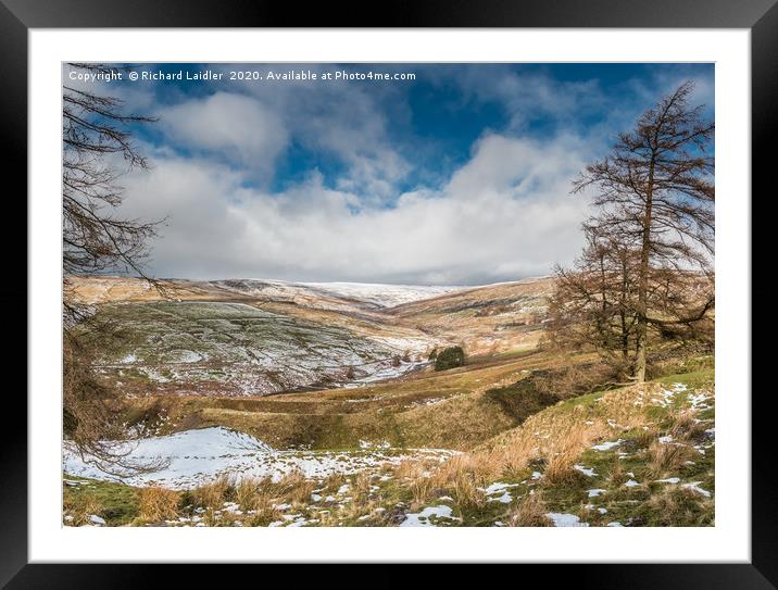 The Hudes Hope Valley in Winter Panorama Framed Mounted Print by Richard Laidler