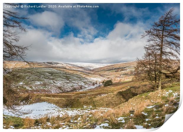 The Hudes Hope Valley in Winter Panorama Print by Richard Laidler