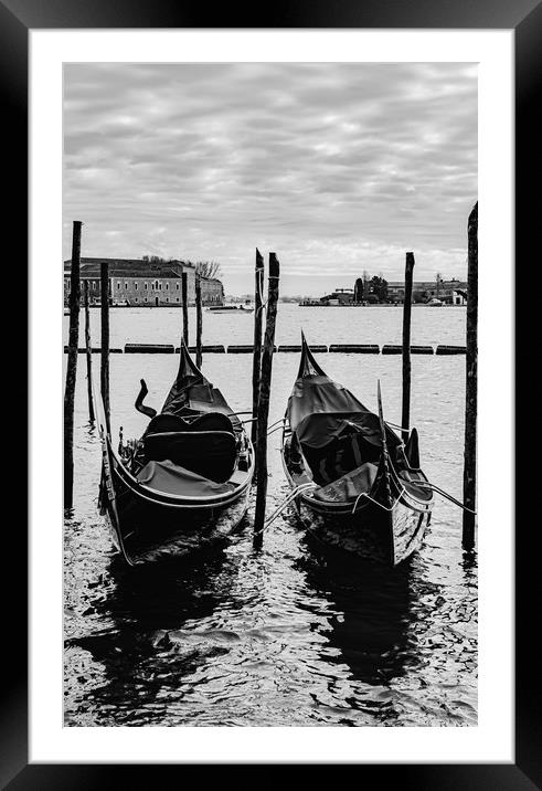 Venice B&W Framed Mounted Print by David Martin