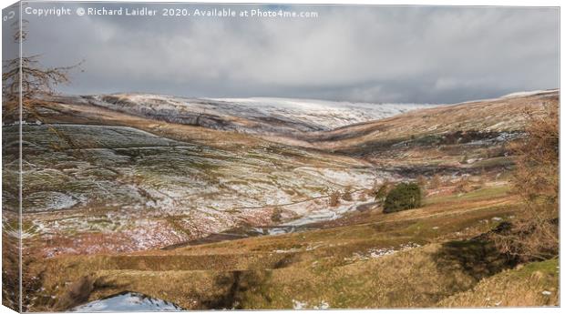 The Hudes Hope Valley in Winter (2) Canvas Print by Richard Laidler