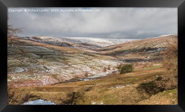 The Hudes Hope Valley in Winter (2) Framed Print by Richard Laidler