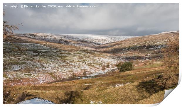 The Hudes Hope Valley in Winter (2) Print by Richard Laidler