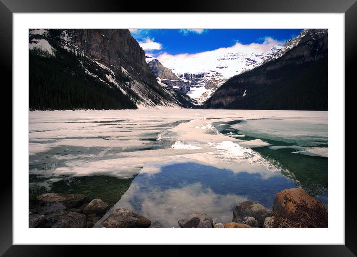 Lake Louise Victoria Glacier Alberta Canada Framed Mounted Print by Andy Evans Photos