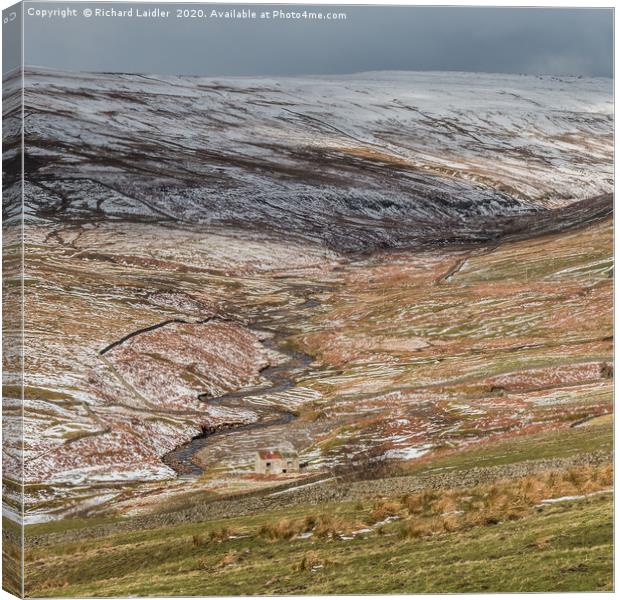 The Hudes Hope Valley in Winter (3) Canvas Print by Richard Laidler