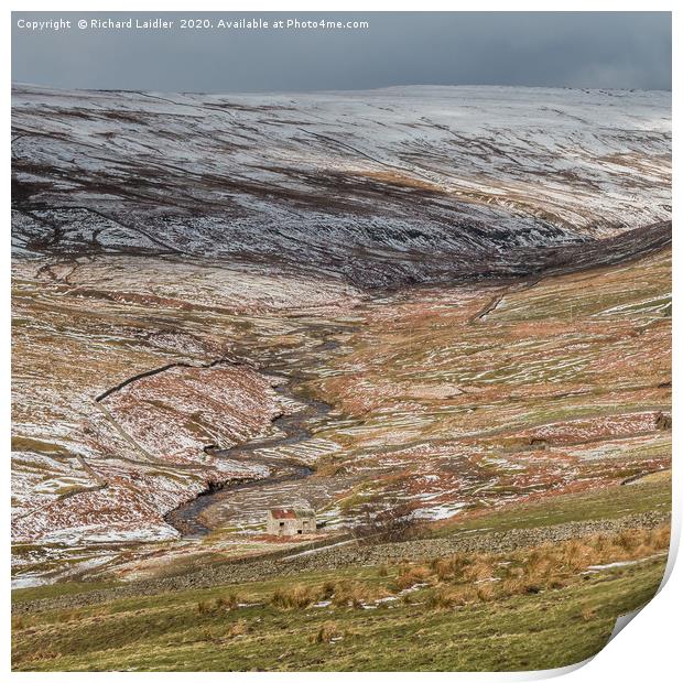 The Hudes Hope Valley in Winter (3) Print by Richard Laidler