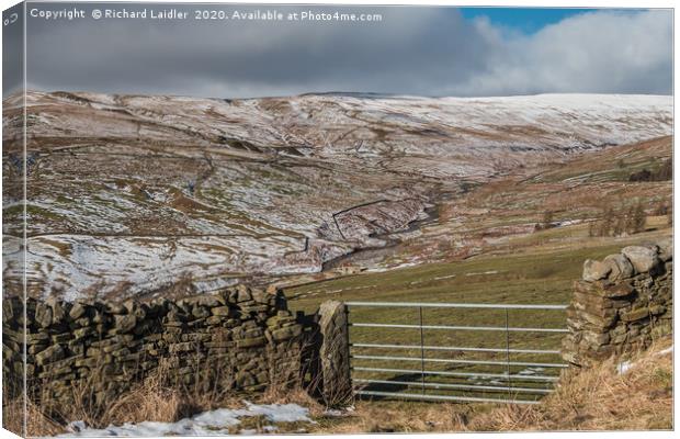 The Hudes Hope Valley in Winter (4) Canvas Print by Richard Laidler