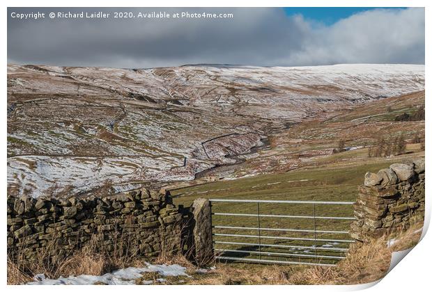 The Hudes Hope Valley in Winter (4) Print by Richard Laidler