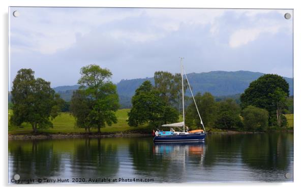 Sailing on Lake Windermere Acrylic by Terry Hunt