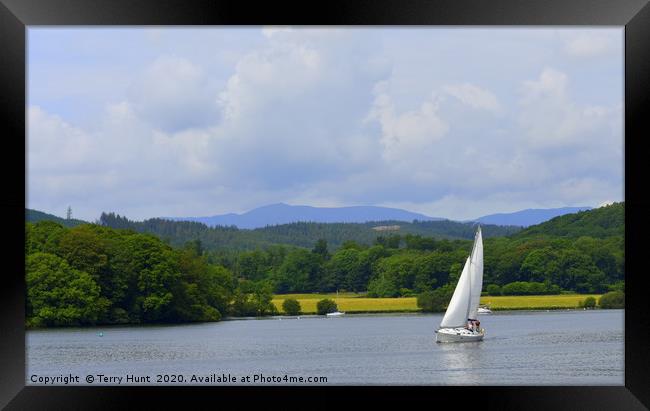 Sailing on Lake Windermere Framed Print by Terry Hunt