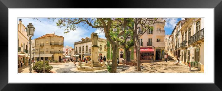 Old town of Lagos Panorama Framed Mounted Print by Naylor's Photography