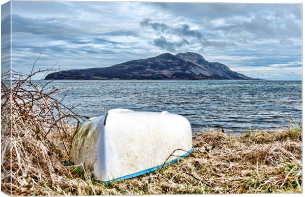 Lamlash to Holy Isle Canvas Print by Valerie Paterson
