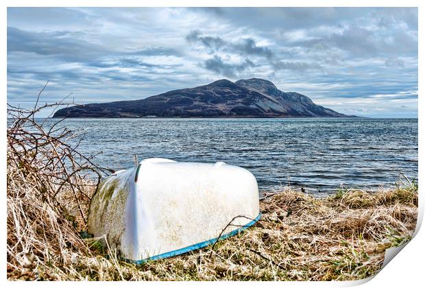 Lamlash to Holy Isle Print by Valerie Paterson