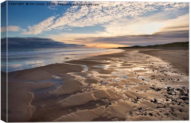 December sunrise at Druridge Bay in Northumberland Canvas Print by Jim Jones