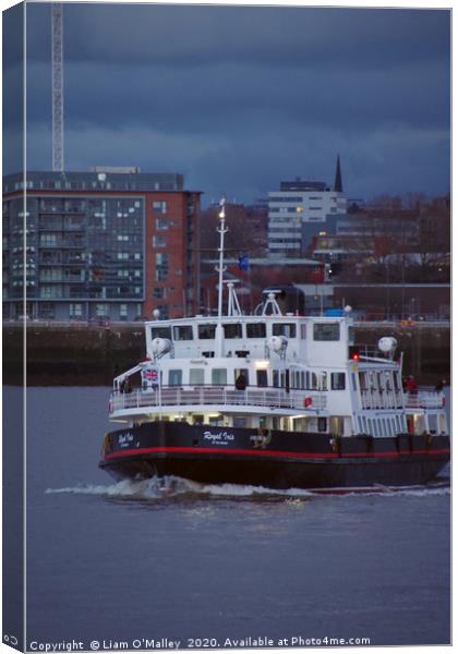 Mersey Ferry, Royal Iris at Twilight Canvas Print by Liam Neon