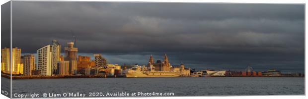 HMS Prince of Wales and the three graces Canvas Print by Liam Neon