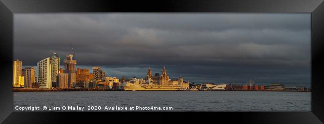 HMS Prince of Wales and the three graces Framed Print by Liam Neon