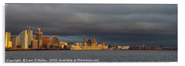HMS Prince of Wales and the three graces Acrylic by Liam Neon