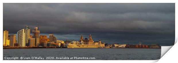 HMS Prince of Wales and the three graces Print by Liam Neon