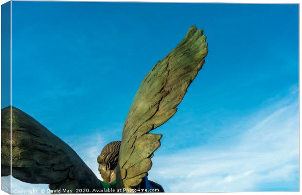 Winged Victory statue from rear. Canvas Print by David May