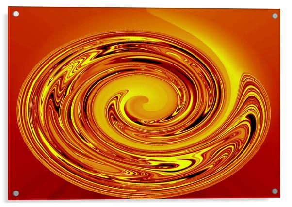 Flame Ball Abstract Acrylic by paulette hurley