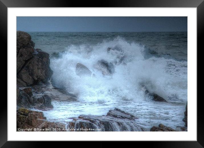 Crashing Wave. Framed Mounted Print by Dave Bell