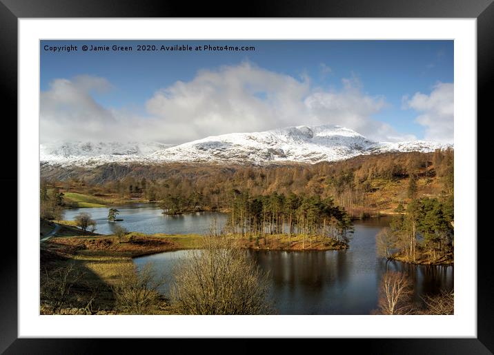 Tarn Hows in February Framed Mounted Print by Jamie Green