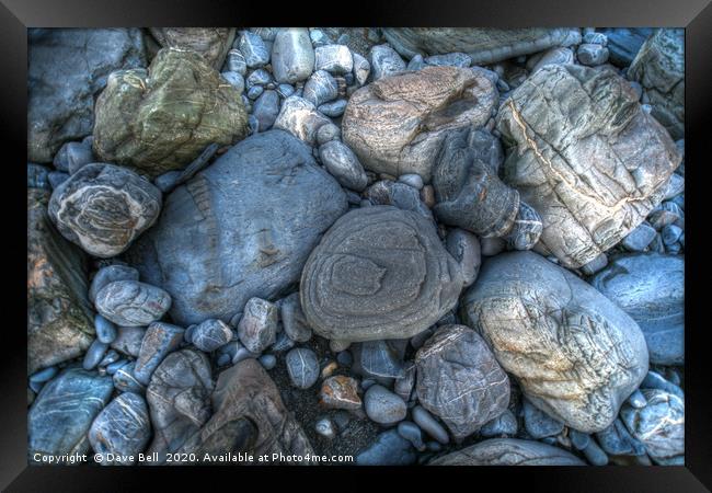 Very Interesting Stones On A Beach Framed Print by Dave Bell