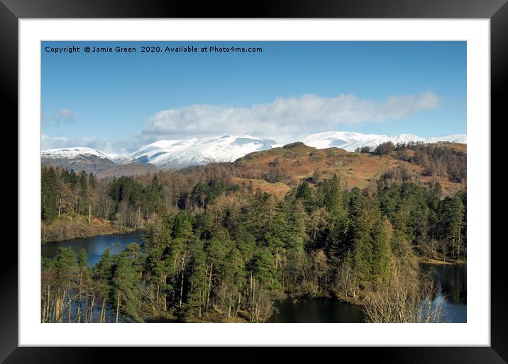 The Fells Beyond Tarn Hows Framed Mounted Print by Jamie Green