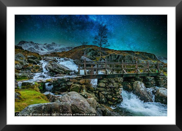 Under The Stars Snowdonia Framed Mounted Print by Adrian Evans