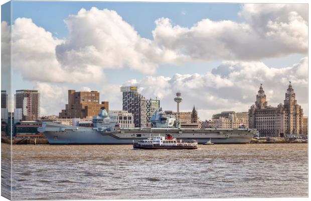 HMS Prince of Wales visits Liverpool Canvas Print by Rob Lester
