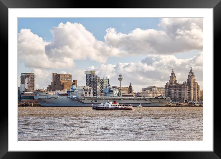 HMS Prince of Wales visits Liverpool Framed Mounted Print by Rob Lester