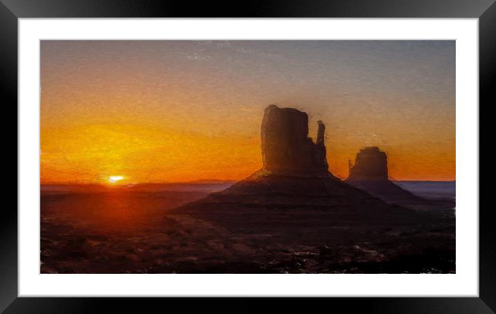 Painted Navajo Dawn Framed Mounted Print by Gareth Burge Photography
