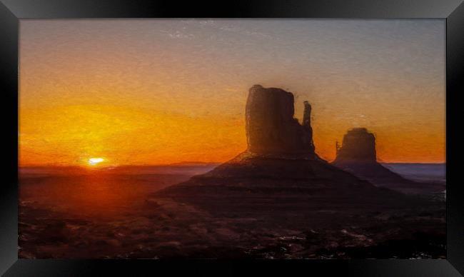 Painted Navajo Dawn Framed Print by Gareth Burge Photography