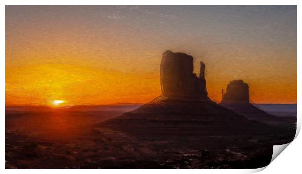 Painted Navajo Dawn Print by Gareth Burge Photography