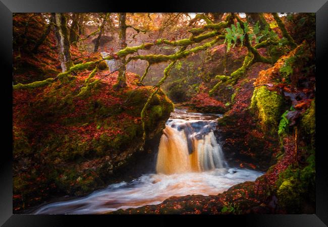 Middle Fall in the Fall Framed Print by Gareth Burge Photography