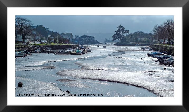 Kingsbridge Estuary at Low Tide Framed Mounted Print by Paul F Prestidge