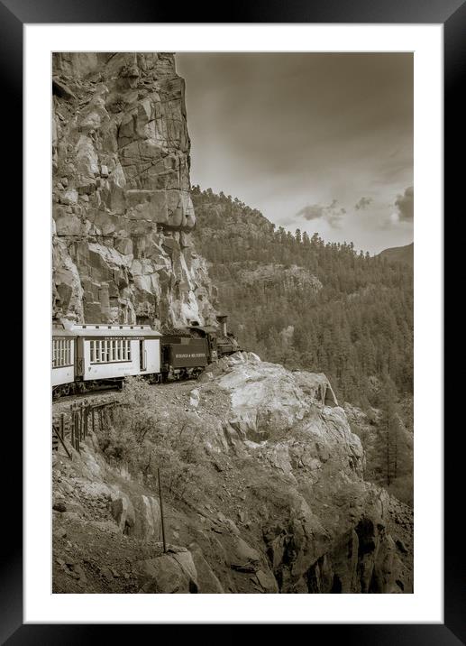 Sepia Steam Train Framed Mounted Print by Gareth Burge Photography
