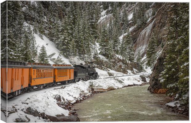 Snow Train Canvas Print by Gareth Burge Photography