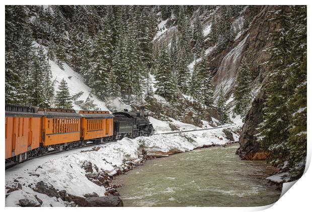 Snow Train Print by Gareth Burge Photography